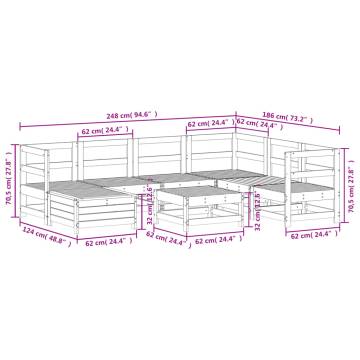 8 Piece Garden Sofa Set - Durable Pinewood & Modular Design