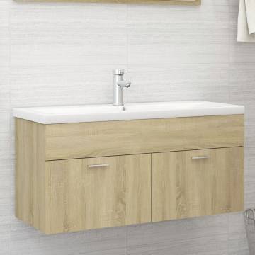 Sink Cabinet with Built-in Basin - Sonoma Oak - Stylish Storage