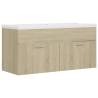 Sink Cabinet with Built-in Basin - Sonoma Oak - Stylish Storage