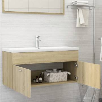 Sink Cabinet with Built-in Basin - Sonoma Oak - Stylish Storage