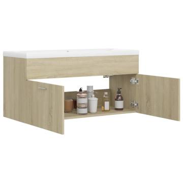 Sink Cabinet with Built-in Basin - Sonoma Oak - Stylish Storage