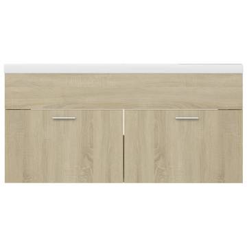 Sink Cabinet with Built-in Basin - Sonoma Oak - Stylish Storage