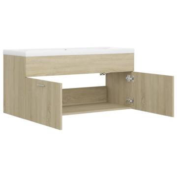 Sink Cabinet with Built-in Basin - Sonoma Oak - Stylish Storage