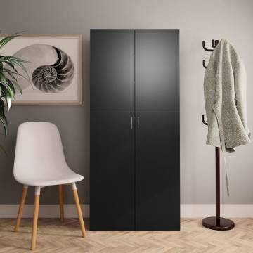 Shoe Cabinet Black 80x35.5x180 cm - Elegant Storage Solution