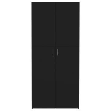 Shoe Cabinet Black 80x35.5x180 cm - Elegant Storage Solution