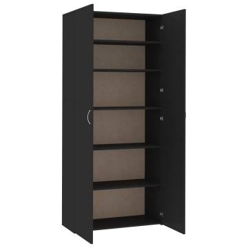 Shoe Cabinet Black 80x35.5x180 cm - Elegant Storage Solution