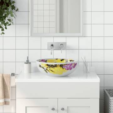 Multicolour Round Countertop Basin | Chic Ceramic Design