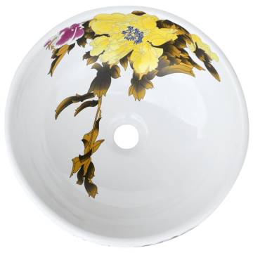 Multicolour Round Countertop Basin | Chic Ceramic Design