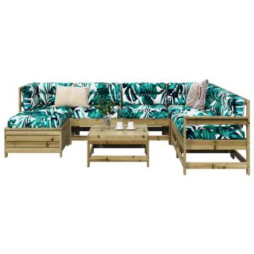 8 Piece Garden Sofa Set - Durable Pinewood Lounge Furniture