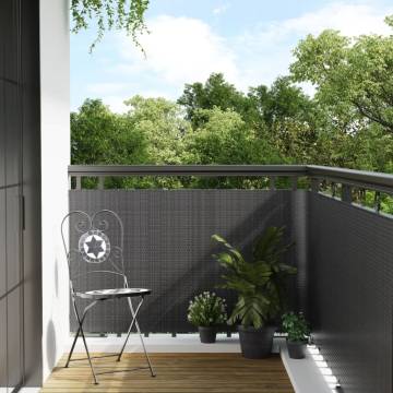 Balcony Screen Anthracite 400x100 cm Poly Rattan - HipoMarket