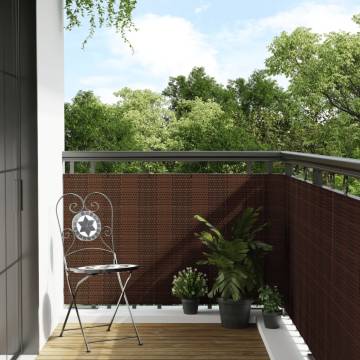 Brown & Black Balcony Screen 500x80 cm | Hipomarket