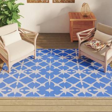 Trendy Outdoor Carpet Blue and White 140x200 cm PP