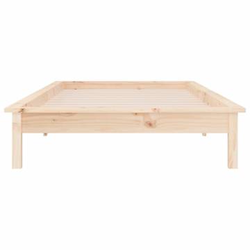 LED Bed Frame 90x200 cm in Solid Wood | Hipomarket UK