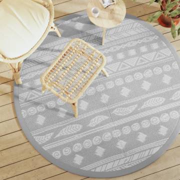 Trendy Outdoor Carpet Grey Ø160 cm PP - Hipomarket