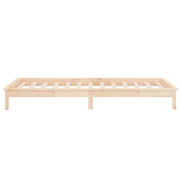 LED Bed Frame 90x200 cm in Solid Wood | Hipomarket UK