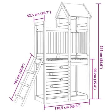 Play Tower with Rockwall - Solid Wood Douglas Fir | Hipo Market