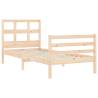 Solid Wood Bed Frame with Headboard 90x200 cm | HipoMarket UK