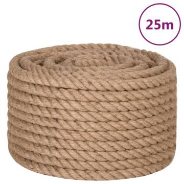 Jute Rope 25m Long 24mm Thick - Versatile & Natural