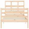 Solid Wood Bed Frame with Headboard 90x200 cm | HipoMarket UK