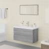 Bathroom Furniture Set Grey Sonoma Engineered Wood Colour grey sonoma Size 80 x 39.5 x 45 cm Model with faucet Number of 1 