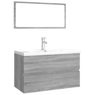 Stylish Grey Sonoma Bathroom Furniture Set | Hipomarket