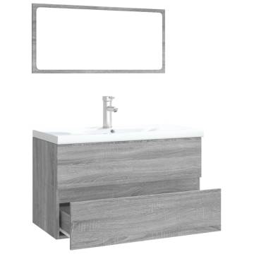 Stylish Grey Sonoma Bathroom Furniture Set | Hipomarket