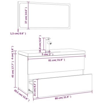 Stylish Grey Sonoma Bathroom Furniture Set | Hipomarket