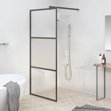 Modern Walk-in Shower Wall 80x195 cm - Black ESG Glass