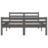 Grey Solid Wood Bed Frame 150x200 cm King Size - Hipomarket