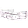 Grey Solid Wood Bed Frame 150x200 cm King Size - Hipomarket