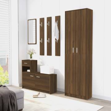 Hallway Wardrobe Brown Oak | Space-Saving Storage Solution