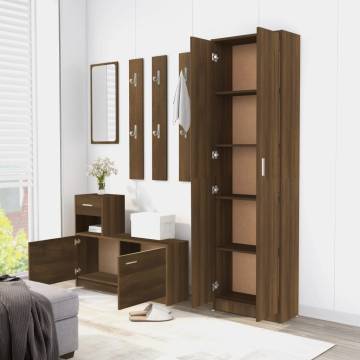 Hallway Wardrobe Brown Oak | Space-Saving Storage Solution