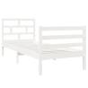 White Bed Frame 75x190 cm Small Single Solid Wood | HipoMarket