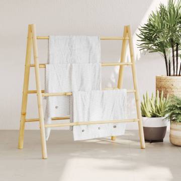 Stylish Double Towel Ladder in Bamboo – 4 Rungs & 90x50x100 cm