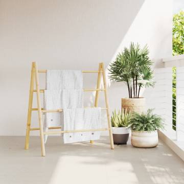 Stylish Double Towel Ladder in Bamboo – 4 Rungs & 90x50x100 cm