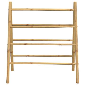 Stylish Double Towel Ladder in Bamboo – 4 Rungs & 90x50x100 cm