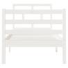 White Bed Frame 75x190 cm Small Single Solid Wood | HipoMarket