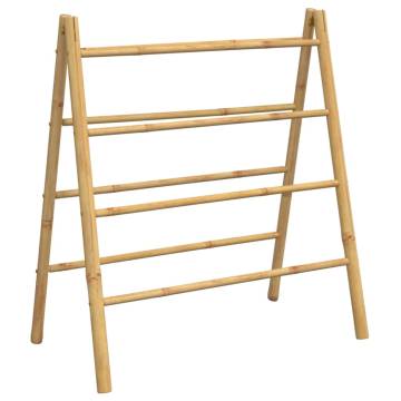 Stylish Double Towel Ladder in Bamboo – 4 Rungs & 90x50x100 cm