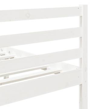 White Bed Frame 75x190 cm Small Single Solid Wood | HipoMarket