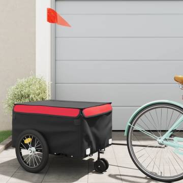 Bike Trailer Black & Red - 45 kg Iron Cargo Carrier