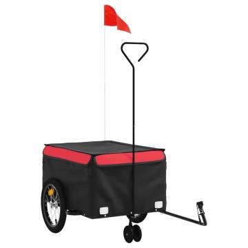 Bike Trailer Black & Red - 45 kg Iron Cargo Carrier