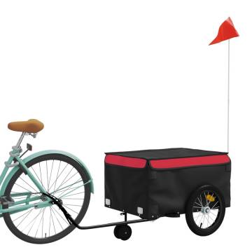 Bike Trailer Black & Red - 45 kg Iron Cargo Carrier