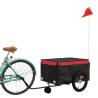 Bike Trailer Black & Red - 45 kg Iron Cargo Carrier