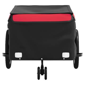 Bike Trailer Black & Red - 45 kg Iron Cargo Carrier