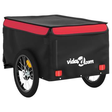 Bike Trailer Black & Red - 45 kg Iron Cargo Carrier