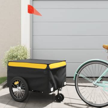 Sturdy Black & Yellow Bike Trailer | 45 kg Iron Cargo Transport