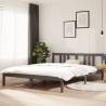 Grey Solid Wood Bed Frame 150x200 cm King Size | HipoMarket