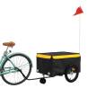 Sturdy Black & Yellow Bike Trailer | 45 kg Iron Cargo Transport