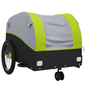 Bike Trailer Black & Green - 30 kg Capacity | HipoMarket