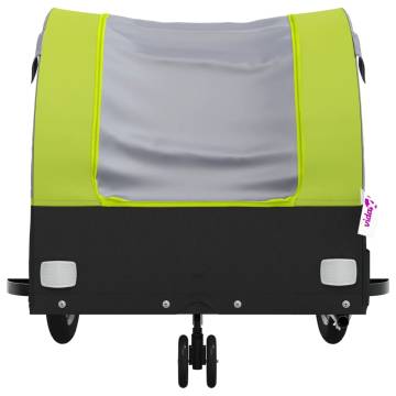 Bike Trailer Black & Green - 30 kg Capacity | HipoMarket